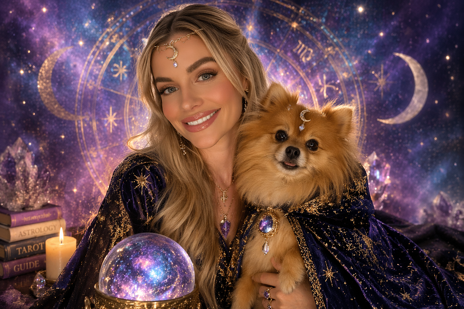 Kristin with her Pomeranian, Jaxx.